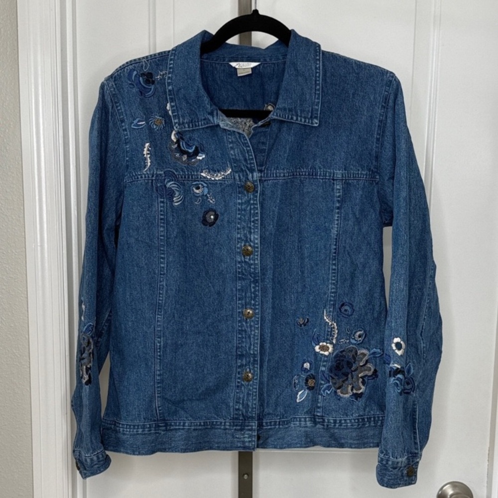 Christopher & Banks Embroidered Denim Jacket/Shacket